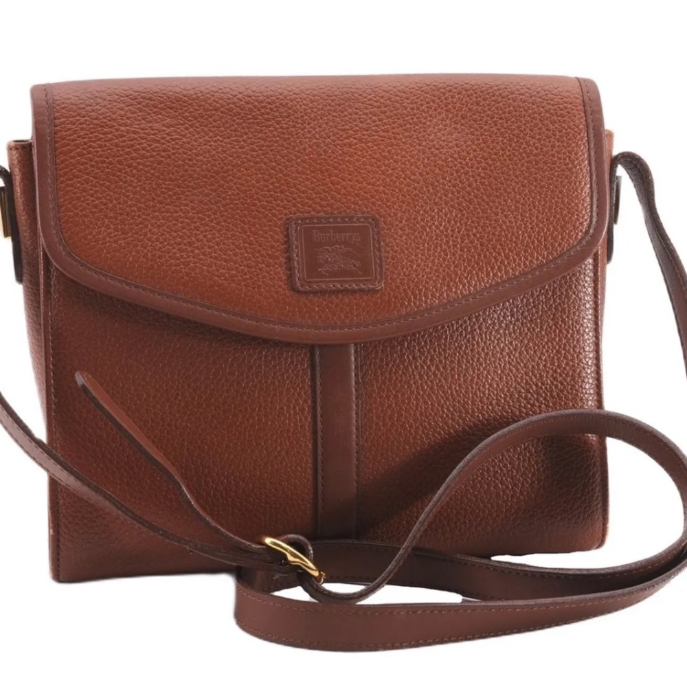 Burberry Authentic Leather Brown Shoulder Bag $385